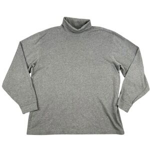 LL Bean Womens Gray Cotton Turtleneck Long Sleeve Shirt Traditional Fit Large